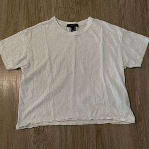 FREE WITH BUNDLE white forever 21 basic boxy tee - s